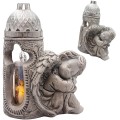 DUŻY ZNICZ + ŚWIECA GIPSOWA FIGURKA NAGROBNA LAMPA LED