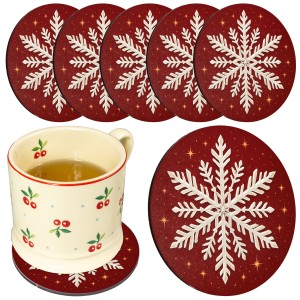 Podkładka pod kubek drewniana ZESTAW PODKŁADKI na STÓŁ OBRUS białe 6SZT