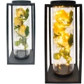 Znicz solarny LED lampion NA GRÓB cmentarz RÓŻA BIAŁA wieczna duży kwiaty