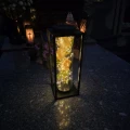 Znicz solarny LED lampion NA GRÓB cmentarz RÓŻA BIAŁA wieczna duży kwiaty
