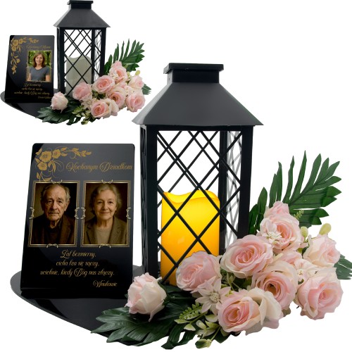 WIECZNY ZNICZ SOLARNY LED Ze Zdjęciem Cmentarz dla Mamy Taty Babci Dziadka