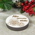 Podkładka pod kubek drewniana ZESTAW PODKŁADKI na STÓŁ OBRUS białe 6SZT