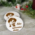 Podkładka pod kubek drewniana ZESTAW PODKŁADKI na STÓŁ OBRUS białe 6SZT