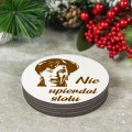 Podkładka pod kubek drewniana ZESTAW PODKŁADKI na STÓŁ OBRUS białe 6SZT