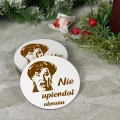 Podkładka pod kubek drewniana ZESTAW PODKŁADKI na STÓŁ OBRUS białe 6SZT
