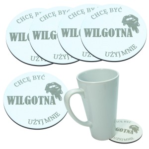 Podkładka pod kubek grawer drewniana zestaw podkładki na stół Białe 5SZT