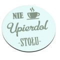 Podkładka pod kubek grawer drewniana zestaw podkładki na stół Białe 5SZT