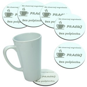 Podkładka pod kubek grawer drewniana zestaw podkładki na stół Białe 5SZT