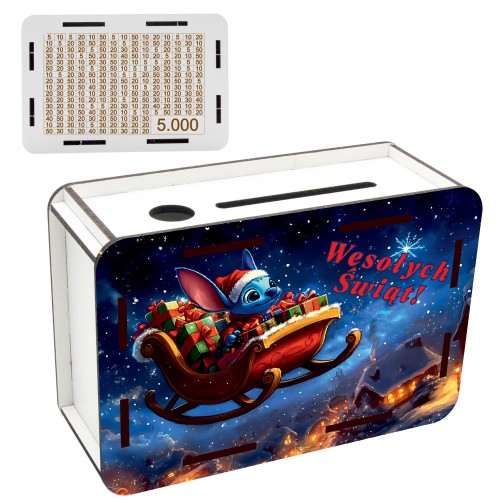 Prezent SKARBONKA WYKREŚLANA wyzwanie oszczędzanie NA MIKOŁAJKI ŚWIĘTA