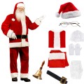 STRÓJ ŚWIĘTEGO MIKOŁAJA  Welurowy kostium ZESTAW 9 ELEMENTÓW ROZMIAR XL