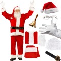 STRÓJ ŚWIĘTEGO MIKOŁAJA  Welurowy kostium ZESTAW 9 ELEMENTÓW ROZMIAR XL