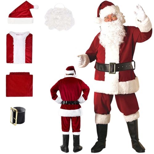 STRÓJ ŚWIĘTEGO MIKOŁAJA KOSTIUM PREMIUM WELUROWY PLUSZ PROFESJONALNY