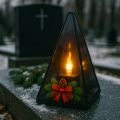 Znicz led STROIK  efekt płomienia LAMPION NA GRÓB cmentarz statuetka