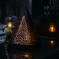 Znicz led CHOINKA efekt płomienia LAMPION NA GRÓB cmentarz statuetka