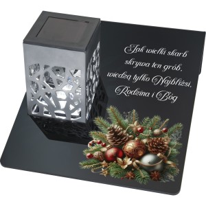 Solarny znicz LED STATUETKA NA CMENTARZ GRÓB DUŻA wieczna lampka nagrobna