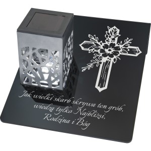 Solarny znicz LED STATUETKA NA CMENTARZ GRÓB DUŻA wieczna lampka nagrobna