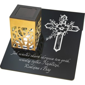 Solarny znicz LED STATUETKA NA CMENTARZ GRÓB DUŻA wieczna lampka nagrobna