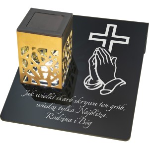 Solarny znicz LED STATUETKA NA CMENTARZ GRÓB DUŻA wieczna lampka nagrobna