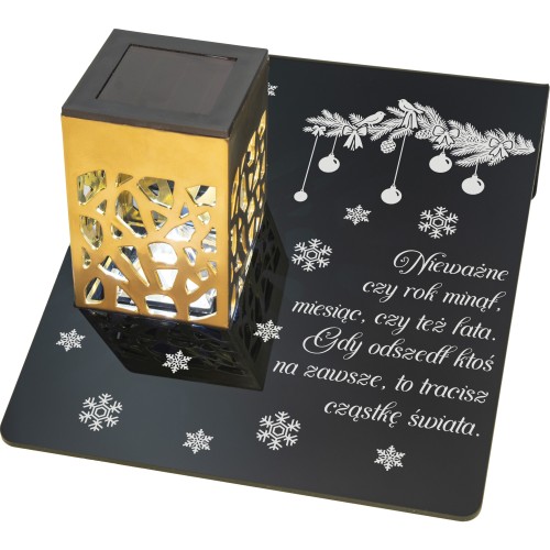 Solarny znicz LED STATUETKA NA CMENTARZ GRÓB DUŻA wieczna lampka nagrobna