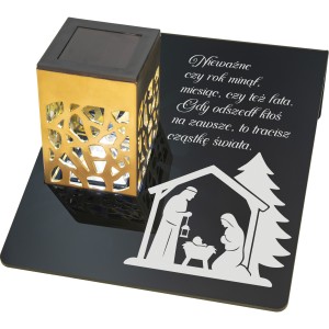 Solarny znicz LED STATUETKA NA CMENTARZ GRÓB DUŻA wieczna lampka nagrobna