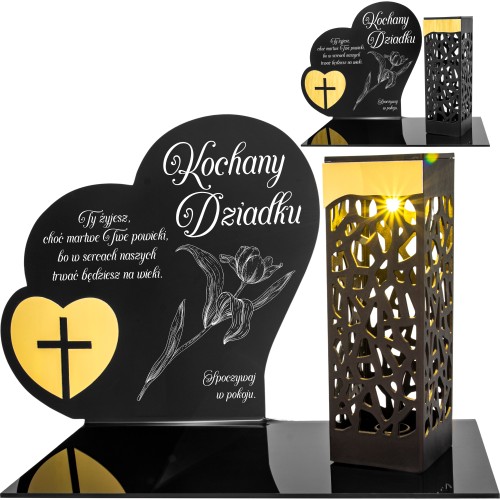 Znicz solarny  LED STATUETKA NA CMENTARZ GRÓB DUŻA wieczna lampka nagrobna