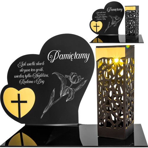 Znicz solarny  LED STATUETKA NA CMENTARZ GRÓB DUŻA wieczna lampka nagrobna