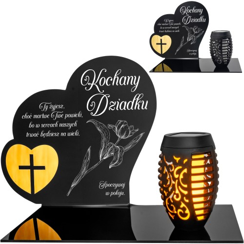 Znicz solarny  LED STATUETKA NA CMENTARZ GRÓB DUŻA wieczna lampka nagrobna