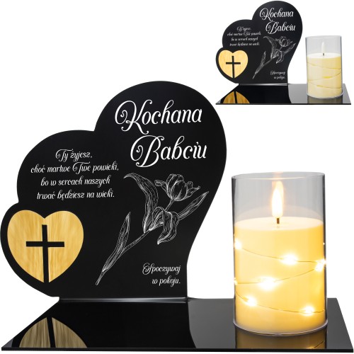 Znicz  LED STATUETKA NA CMENTARZ GRÓB DUŻA wieczna lampka nagrobna LAMPION