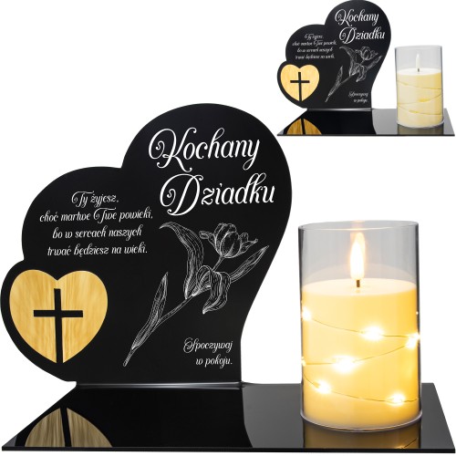 Znicz LED STATUETKA NA CMENTARZ GRÓB DUŻA wieczna lampka nagrobna lampion