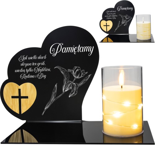 Znicz LED STATUETKA NA CMENTARZ GRÓB DUŻA wieczna lampka nagrobna lampion
