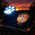 ZNICZ SOLARNY LED dla Psa/Kota statuetka ZE ZDJĘCIEM PUPILA I JEGO IMIĘ lampka 3D łapa