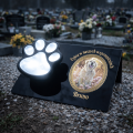 ZNICZ SOLARNY LED dla Psa/Kota statuetka ZE ZDJĘCIEM PUPILA I JEGO IMIĘ lampka 3D łapa