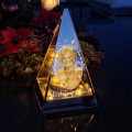 Znicz LED Piramida 20cm PERSONALIZOWANY grawer ZDJĘCIE Babcia Dziadek