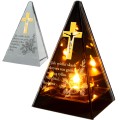 ZNICZ LED z KRZYŻEM efekt płomienia LAMPION na GRÓB cmentarz RELIGIJNY