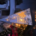 ZNICZ LED z KRZYŻEM efekt płomienia LAMPION na GRÓB cmentarz RELIGIJNY