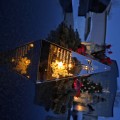 ZNICZ LED z KRZYŻEM efekt płomienia LAMPION na GRÓB cmentarz RELIGIJNY