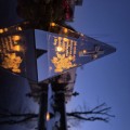 ZNICZ LED z KRZYŻEM efekt płomienia LAMPION na GRÓB cmentarz RELIGIJNY