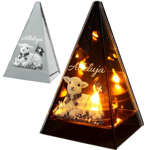 ZNICZ LED efekt płomienia LAMPION na GRÓB cmentarz WIELKANOC BARANEK