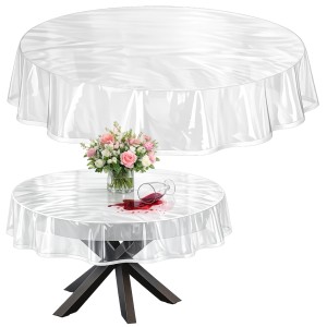 Przezroczysta CERATA OBRUS Plamoodporny okrągły 90cm PVC WODOODPORNY