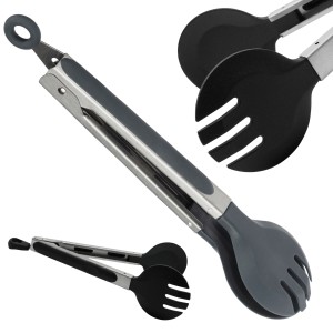 SZCZYPCE SILIKONOWE KUCHENNE DO GRILLA 24 CM czarne