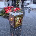 Znicz LED Jezus Dobry Pasterz witraż lampion na grób kapliczka lustro