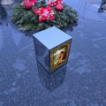 Znicz LED Jezus Dobry Pasterz witraż lampion na grób kapliczka lustro