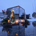 Znicz LED Jezus Dobry Pasterz kapliczka lampion na grób lustro weneckie