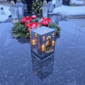 Znicz LED Jezus Dobry Pasterz kapliczka lampion na grób lustro weneckie