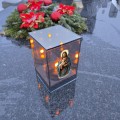 Znicz LED Jezus Dobry Pasterz kapliczka lampion na grób lustro weneckie