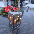Znicz LED Jezus Dobry Pasterz kapliczka lampion na grób lustro weneckie