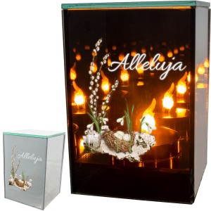 ZNICZ LED efekt płomienia LAMPION na GRÓB cmentarz WIELKANOC BAZIE