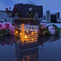ZNICZ LED LAMPION na GRÓB cmentarz efekt nieskończonego ognia CYTAT GOŹDZIK