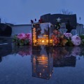 ZNICZ LED LAMPION na GRÓB cmentarz efekt nieskończonego ognia CYTAT GOŹDZIK