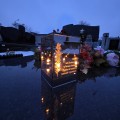 ZNICZ LED LAMPION na GRÓB cmentarz efekt nieskończonego ognia CYTAT GOŹDZIK